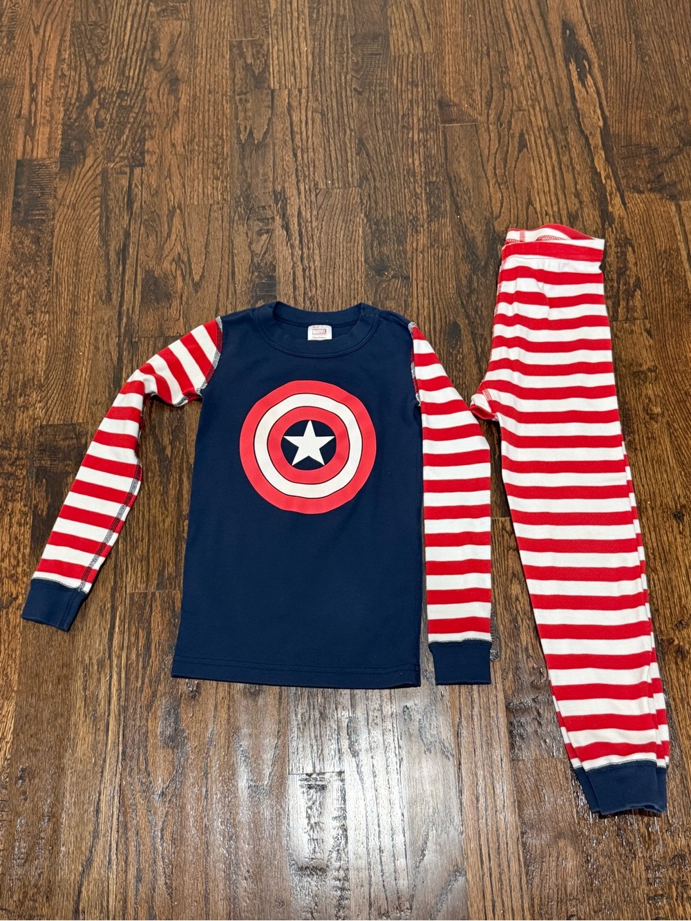 Boys Hanna Andersson Avengers Captain America Pajama Set Long Sleeve Size 6